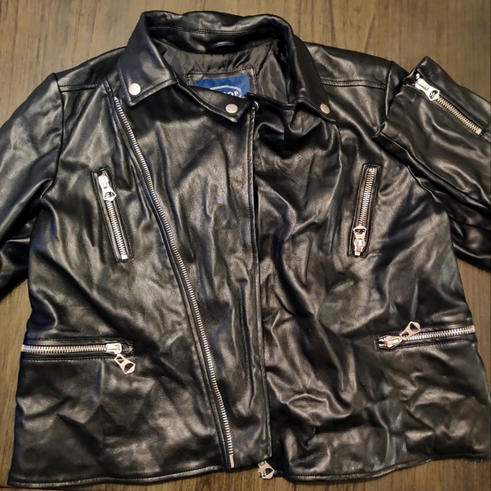Black leather jacket